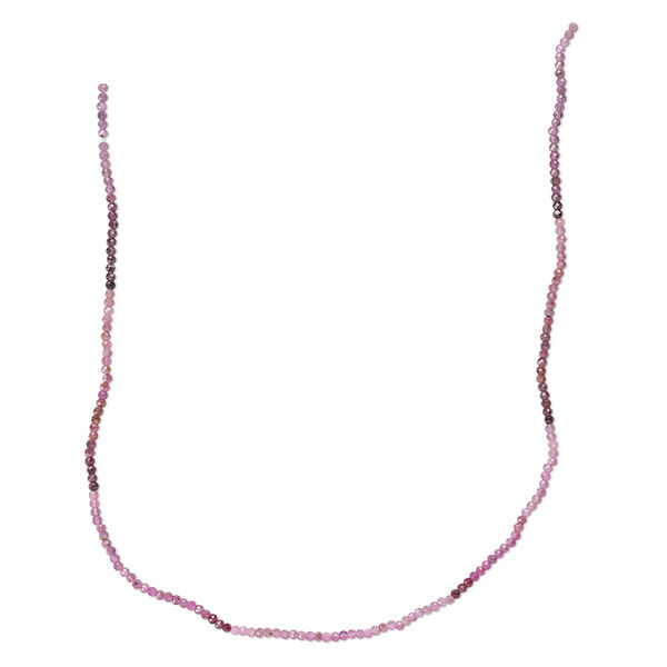 Pink tourmaline 1pkg1, hand-cut faceted round bead natural C+ grade, 12 inch 2mm image number 0