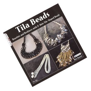 Book, "Tila Beads: Bracelets and Necklaces with 2-Hole Tile-Shaped Beads" by Suzanne McNeill, edited by Alice Korach. Sold individually.