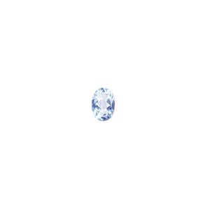 Sky blue topaz 1pkg1, hand-cut faceted oval gem 7x5mm