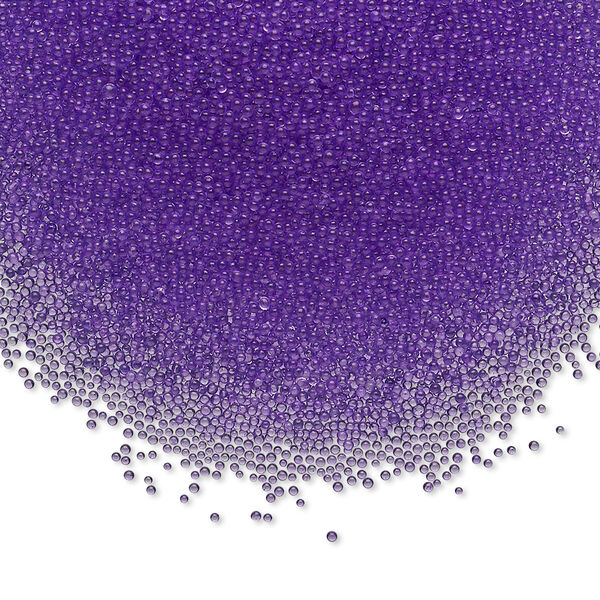 Bead glass 1pk 1mm undrilled micro round, dyed translucent purple 15 gram image number 0