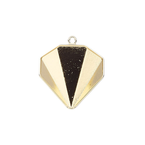 Drop, Almost Instant Jewelry®, gold-plated brass, 20mm with 18mm tilted chaton setting (4928/C). Sold individually. image number 0