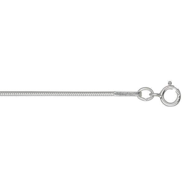 Chain, Gossamer™, sterling silver, 1mm snake, 18 inches with springring clasp. Sold individually. image number 0
