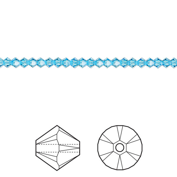Bead 144pk aquamarine, Crystal Passions® 2.5mm bicone 5328 image number 0