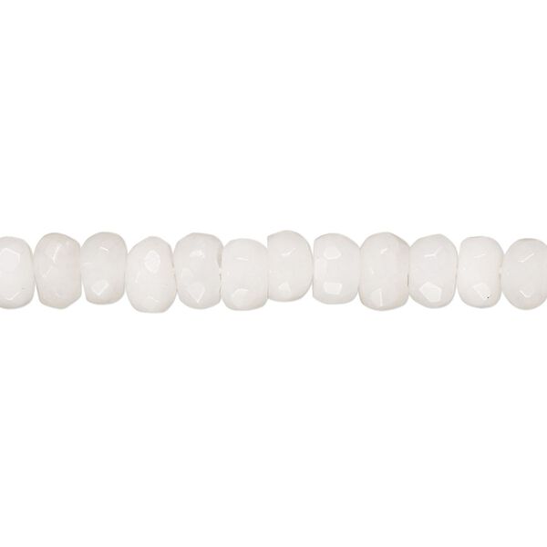 Snow quartz 1pkg1, hand-cut faceted rondelle bead natural 14 inch 5x3mm-6x4mm image number 0