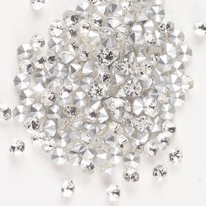 Chaton 144pk crystal foil back, vintage Preciosa Czech crystal rhinestone 3.4-3.5mm round SS14