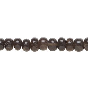 Smoky quartz 1pkg1, hand-cut rondelle bead 14 inch 6x4mm-7x5mm
