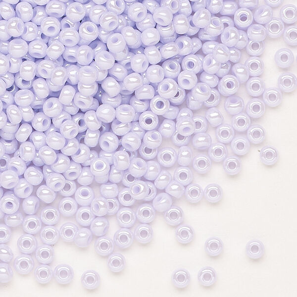 Seed bead, Preciosa Ornela Czech glass, pkg/50g, #8 rocaille, opaque luster lilac, (28420). image number 0