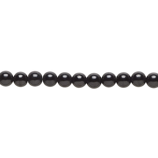 Jet 1pkg1, round bead natural B grade, 15.5-16 inch 4mm image number 0