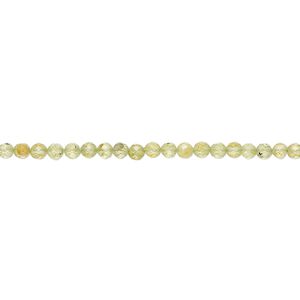 Peridot 1pkg1, hand-cut faceted round bead natural 12 inch 2mm
