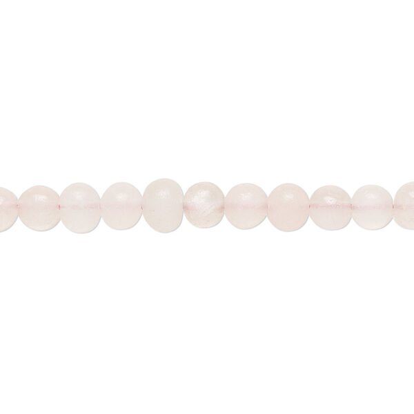 Rose quartz 1pkg1, hand-cut rondelle / round bead natural 14 inch 5x4mm / 4-5mm image number 0