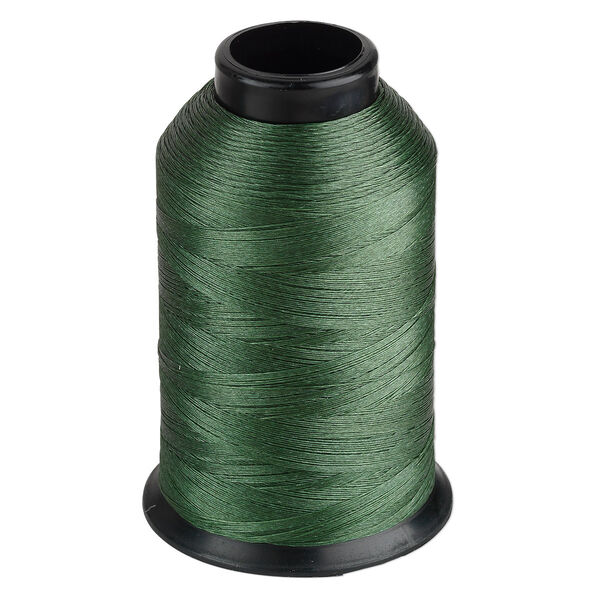 Thread, Nymo®, nylon, green, size D. Sold per 3-ounce spool. image number 0