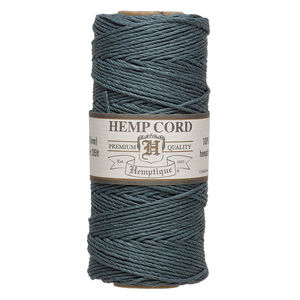 Cord, Hemptique®, polished hemp, emerald, 1mm, 20-pound test. Sold per 205-foot spool.