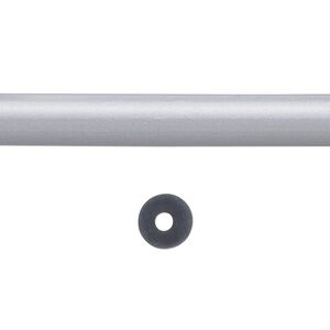 Cord, silicone, silver, 8mm round with 2.5mm hole. Sold per pkg of 1 yard.