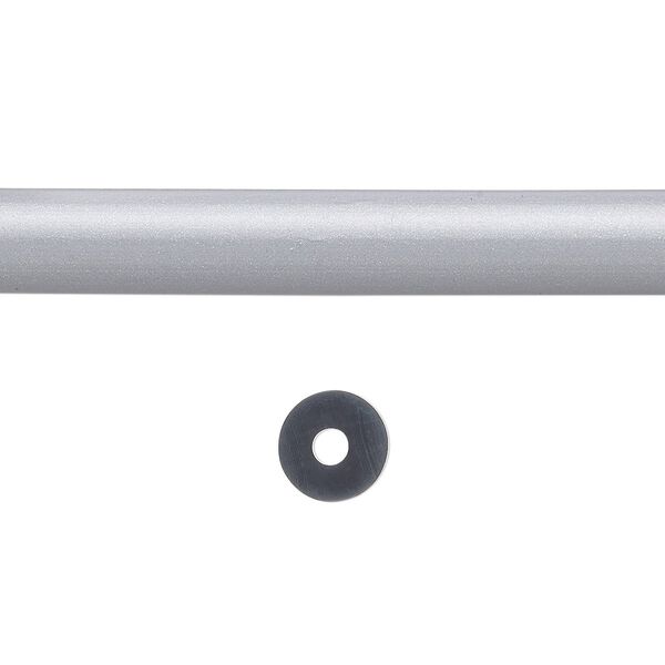 Cord, silicone, silver, 8mm round with 2.5mm hole. Sold per pkg of 1 yard. image number 0