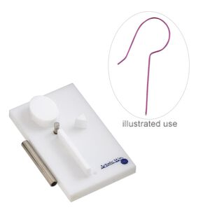 Jig, Artistic Wire® Findings Forms™, Beadalon®, long-shank ear wire, acrylic / steel / stainless steel, white and blue, 2 x 1-1/4 inch rectangle. Sold per 2-piece set.