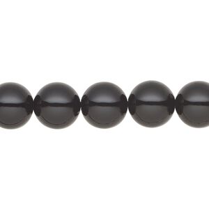Pearl 50pk magic black, Preciosa Czech crystal 10mm round