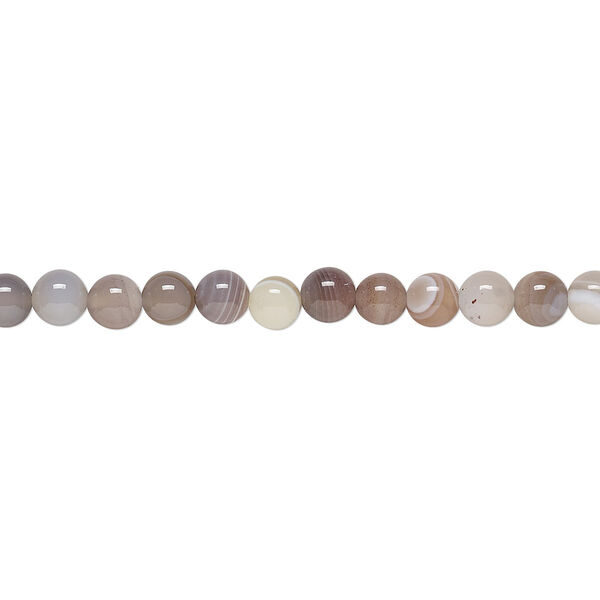 Bead, Botswana agate (natural), 4mm round, B grade, Mohs hardness 6-1/2 to 7. Sold per 15-1/2" to 16" strand. image number 0
