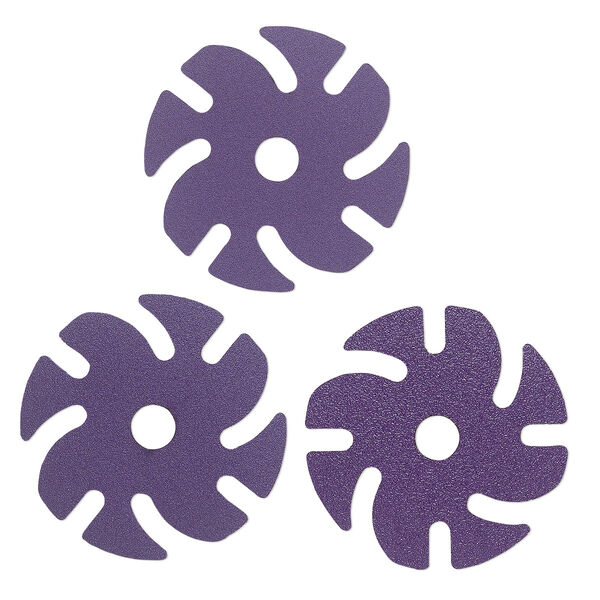 Abrasive disc, 3M™ Ninja™, plastic and ceramic, purple, 80-220 grit, 3-inch replacement disc for Jooltool™. Sold per pkg of 9. image number 0