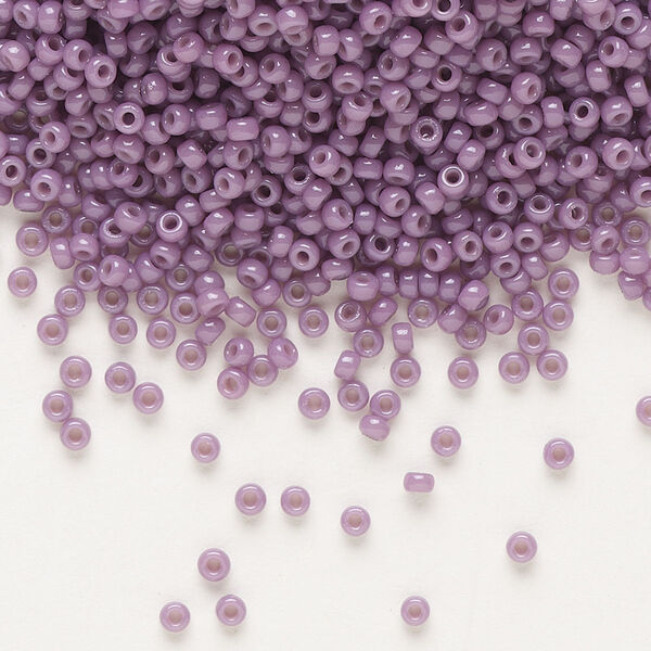 Seed bead, Miyuki, glass, pkg/250g, #11 rocaille, Duracoat® opaque outside dyed dark orchid, (RR-4489). image number 0