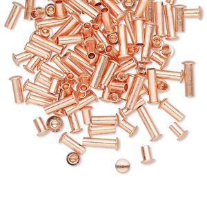 Rivet mix, copper, 3.5x3mm-7.5x3mm with 1.9mm shank. Sold per pkg of 100.