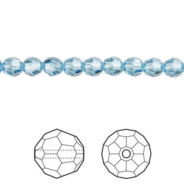 Bead 12pk aquamarine, Crystal Passions® 5mm round 5000 image number 0