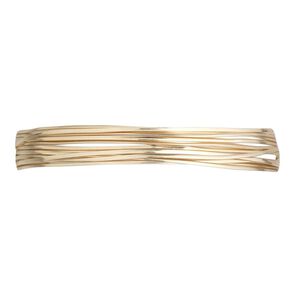 Wire, 12Kt gold-filled, half-hard, half-round, 22 gauge. Sold per pkg of 5 feet.