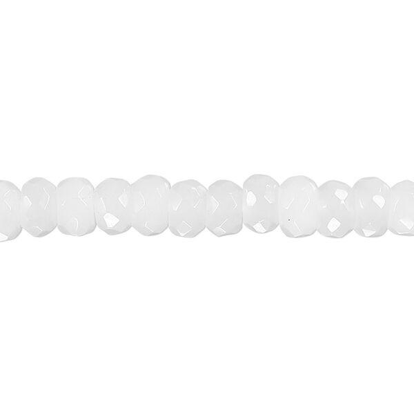 Bead, snow quartz (natural), 6x4mm faceted rondelle, B grade, Mohs hardness 7. Sold per 15-1/2" to 16" strand. image number 0
