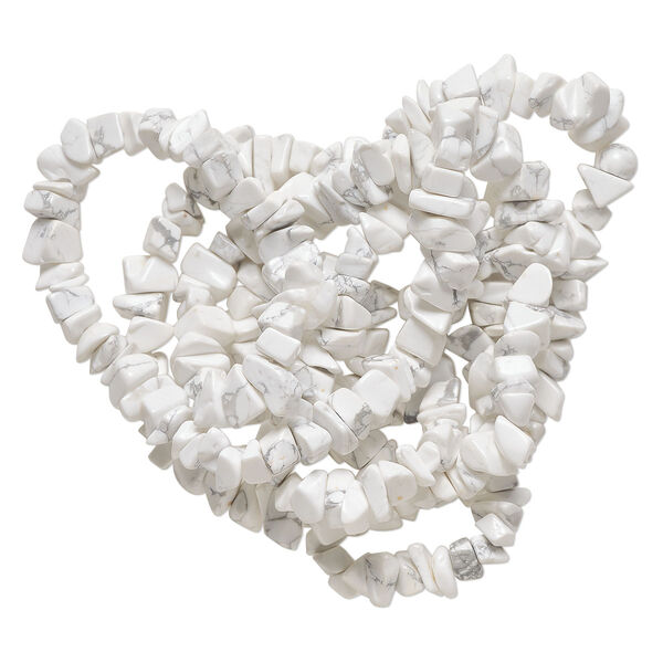 Howlite 1pkg1, chip bead natural C grade, 32 inch small to large image number 0