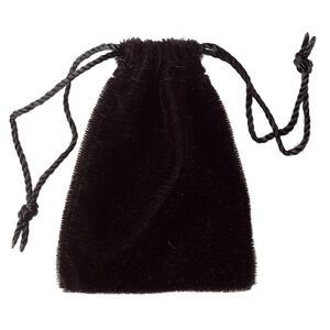 Pouch, velvet, black, 3-1/2 x 2-3/4 inches with drawstring. Sold per pkg of 12.