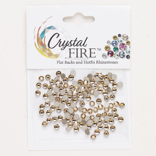 Flat back 144pk crystal golden shadow foil back, Crystal Fire® 3.00-3.12mm round SS12 image number 0