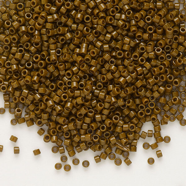 Seed bead, Delica®, glass, pkg/7.5g, #11 round, Duracoat® opaque outside dyed dark brown (DB-2142). image number 0