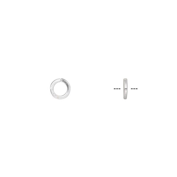 Jump ring, sterling silver, 5mm round square wire, 3.3mm diameter, 20 gauge. Sold per pkg of 50. image number 0