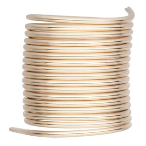 Wire, 12Kt gold-filled, full-hard, round, 12 gauge. Sold per pkg of 5 feet.