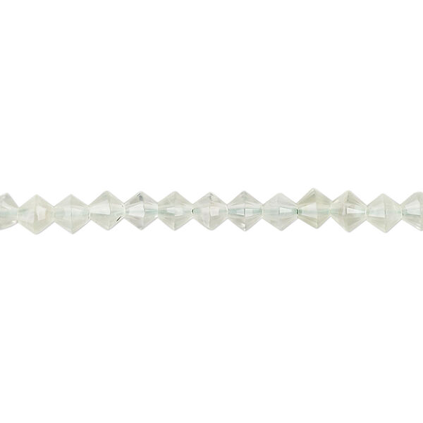 Bead, prehnite (natural), 4mm faceted bicone, B grade, Mohs hardness 6 to 6-1/2. Sold per 16-inch strand. image number 0