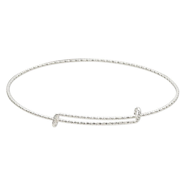 Bracelet, sterling silver, 1mm wide diamond-cut, adjustable from 5-1/2 to 6 inches. Sold individually. image number 0