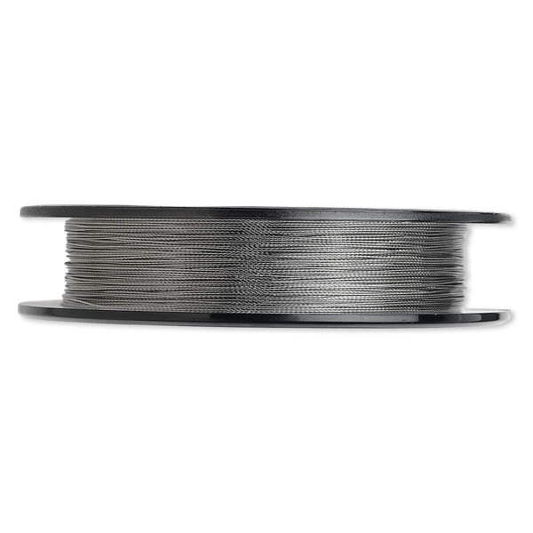 Beading wire, Tigertail™, nylon-coated stainless steel, clear, 3 strand, 0.012-inch diameter. Sold per 100-foot spool. image number 0