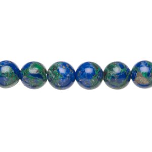 Azurite-malachite / resin 1pkg1, round bead 15.5-16 inch 8mm