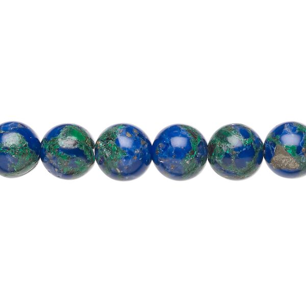 Azurite-malachite / resin 1pkg1, round bead 15.5-16 inch 8mm image number 0