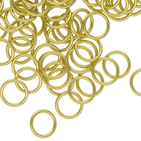 Jump ring, brass, 9mm round, 7mm inside diameter, 18 gauge. Sold per pkg of 100. image number 0