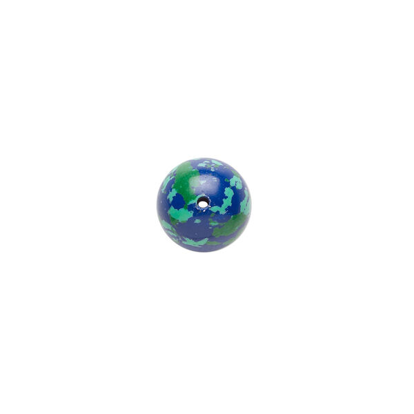 Bead, resin, dark blue / green / turquoise blue, 10mm round. Sold per 15-1/2" to 16" strand. image number 1