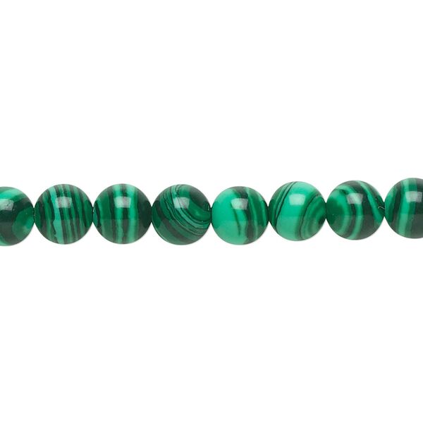 Bead, "malachite" (resin) (imitation), dark and light green, 6mm round. Sold per 15-1/2" to 16" strand. image number 0
