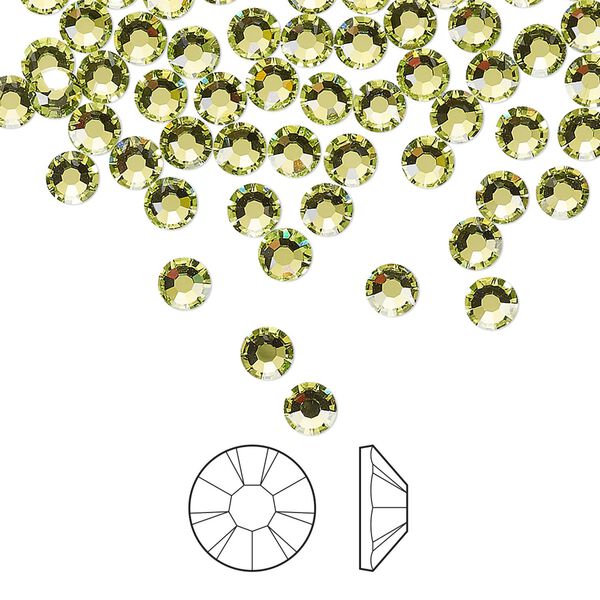 Flat back 1440pk limecicle foil back, Preciosa MAXIMA Czech crystal rhinestone 3.8-4mm chaton rose round SS16 image number 0