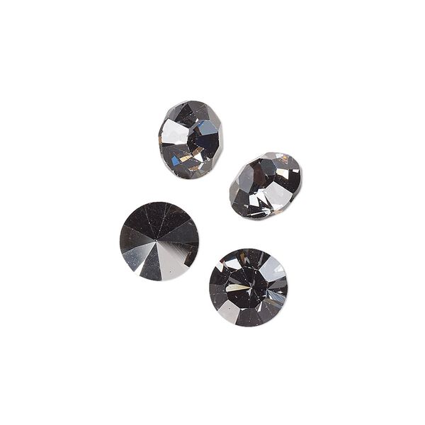 Chaton 48pk crystal nightfall foil back, Preciosa MAXIMA Czech crystal rhinestone 8.16-8.41mm 15-cut faceted round SS39 image number 0