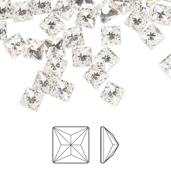 Flat back 288pk crystal foil back, Preciosa MAXIMA Czech crystal rhinestone 5x5mm pyramid image number 0