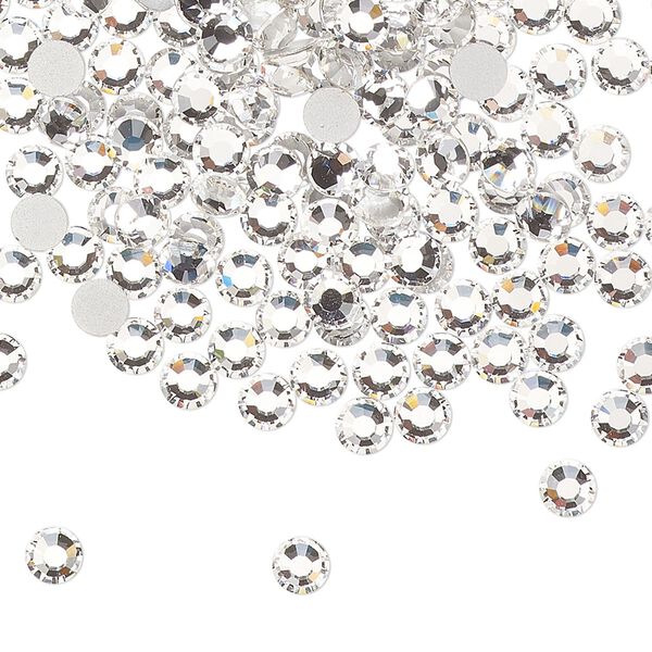 Flat back, Dance With Me™ crystal rhinestone, crystal clear, foil back, 3.8-4mm rose, SS16. Sold per pkg of 1,440 (10 gross). image number 0