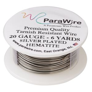 Wire, ParaWire™, enameled copper, hematite, round, 20 gauge. Sold per 6-yard spool.