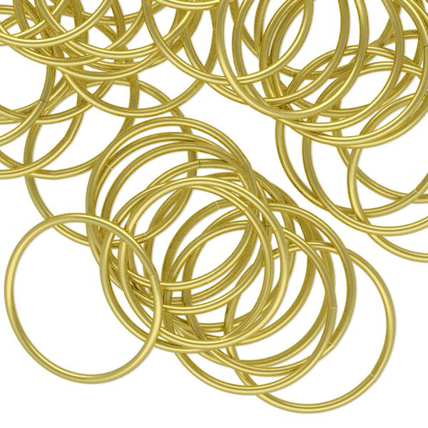Jump ring, brass, 18mm round, 16.4mm inside diameter, 20 gauge. Sold per pkg of 100. image number 0