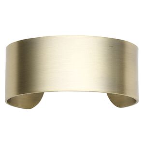 Bracelet component, cuff, antique gold-plated steel, 1-inch wide, 6-1/2 inches. Sold individually.