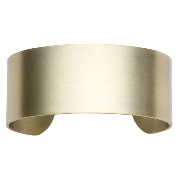 Bracelet component, cuff, antique gold-plated steel, 1-inch wide, 6-1/2 inches. Sold individually. image number 0