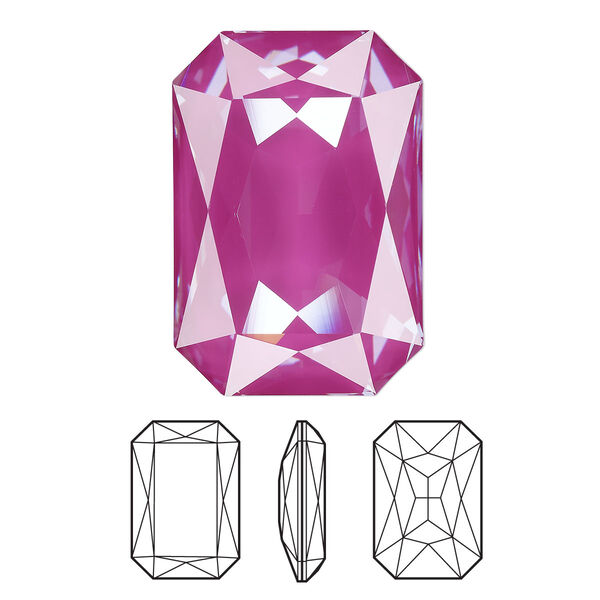 Fancy stone 1pk crystal orchid ignite LacquerPRO, Crystal Passions® 27x18mm emerald cut 4627 image number 0